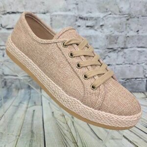 Tommy Bahama Galana Espadrille Sneakers Women 8.5M Beige Tan Canvas Casual Shoes